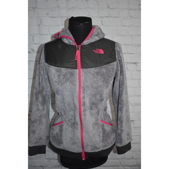 The North Face Plush Fleece Jacket Girls Kids Size XL Full Zip Gray With Pockets - Picture 1 of 9